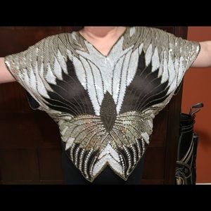 Vintage Dominique Sequined Butterfly Blouse